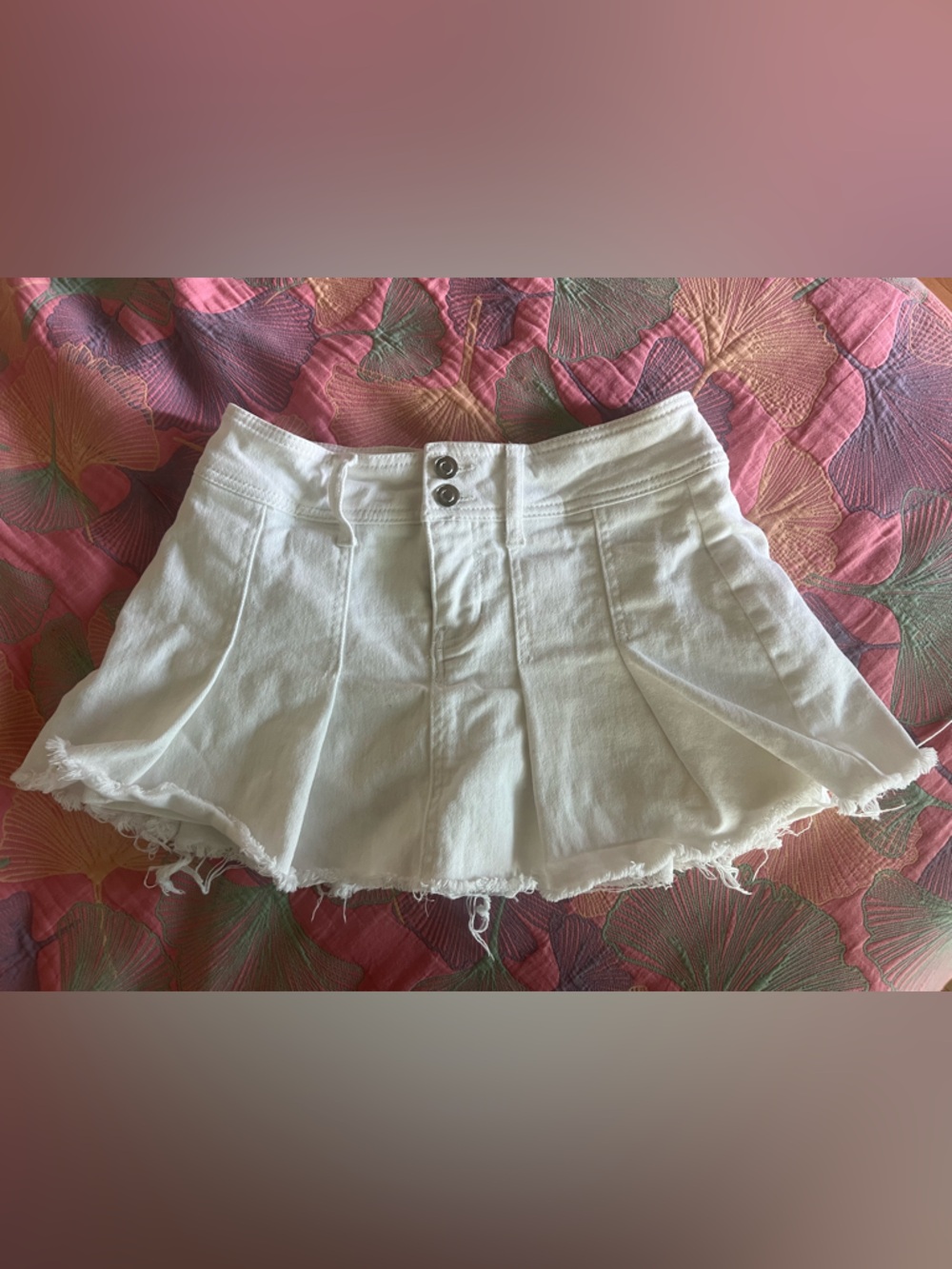 Gianni Bini White Denim Mini Skirt